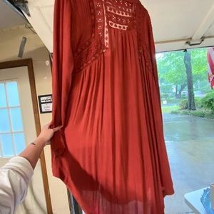 Free people red dress with pockets